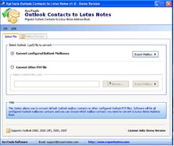 Outlook Contacts to Notes