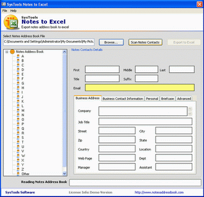 Notes Contacts to Excel